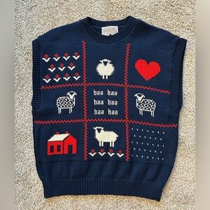 Pendleton vintage sheep fair isle sweater vest wool L